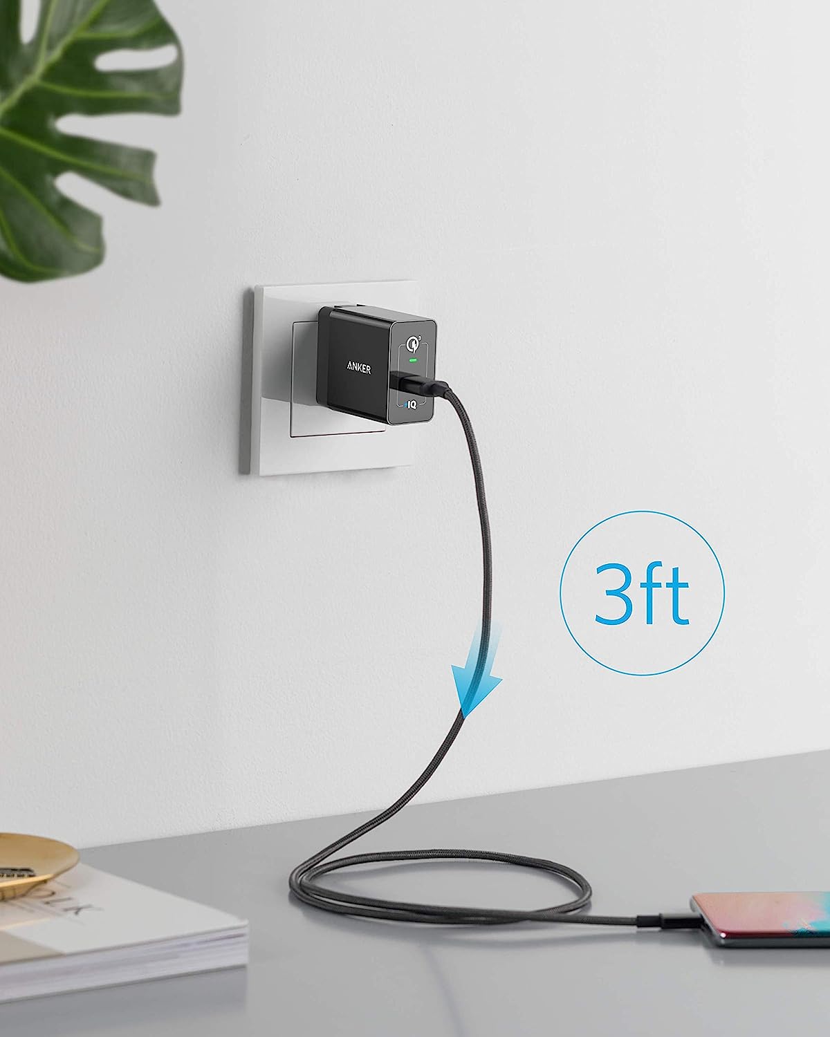 Quick Charge 3.0, Anker 18W Wall Charger (Quick Charge 2.0 Compatible) Powerport+ 1 for Wireless Charger, Galaxy S10e/S10/S9, Note 9/8, LG G7, iPhone and More (USB-A to USB-C Cable Included) Quick Charge 3.0, Anker 18W Wall Charger (Quick Charge 2.0 Compatible) Powerport+ 1 for Wireless Charger, Galaxy S10e/S10/S9, Note 9/8, LG G7, iPhone and More (USB-A to USB-C Cable Included)